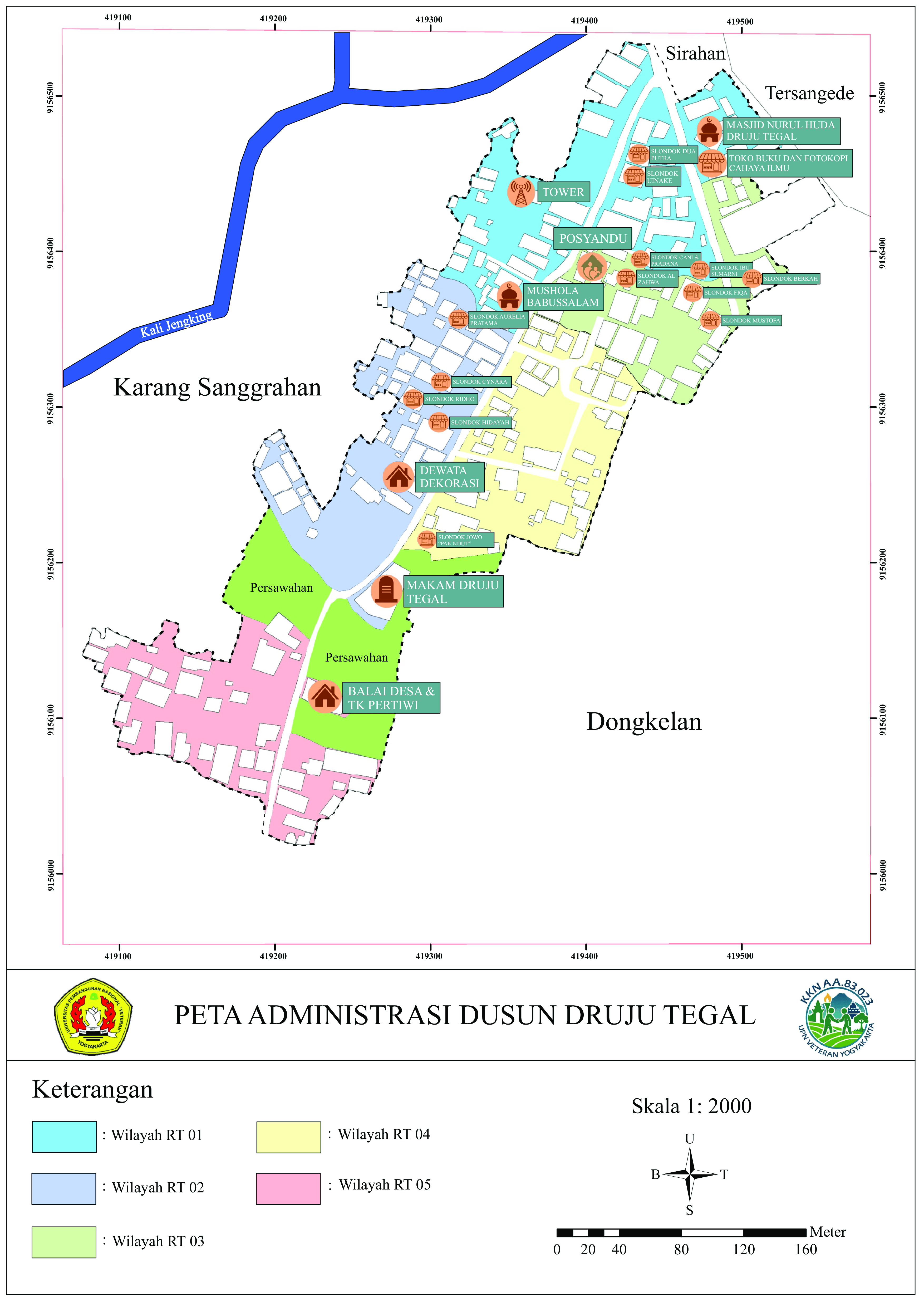 Peta Administratif Dusun Druju Tegal